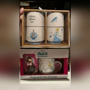 Disney Alice In Wonderland Mug & Tea Infuser set/Rae Dunn Cinderella Ramekins